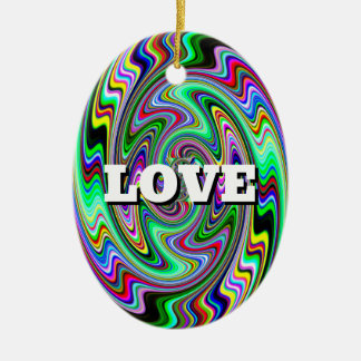LOVE PEACE ( two-sided ) Ceramic Ornament
