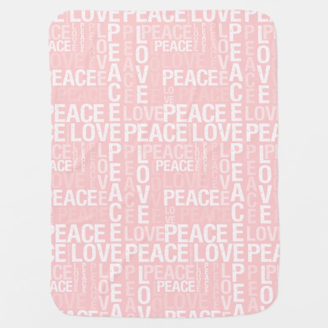 Love Peace Typography Swaddle Blanket (Front)