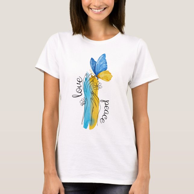 Love, Peace Ukraine, T-Shirt (Front)