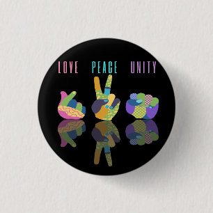 Love Peace Unity Hand Sign   Button