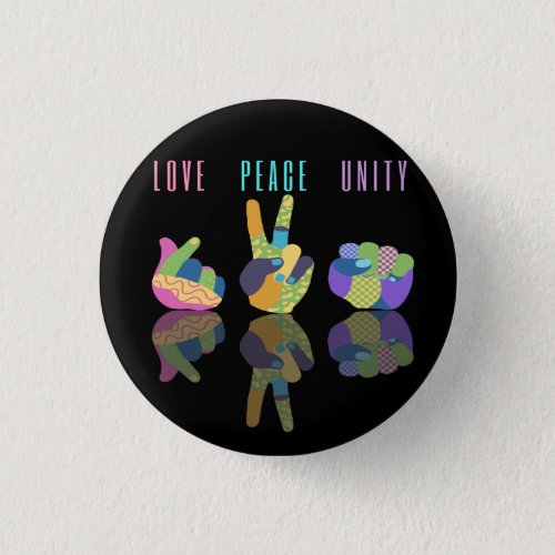 Love Peace Unity Hand Sign   Button