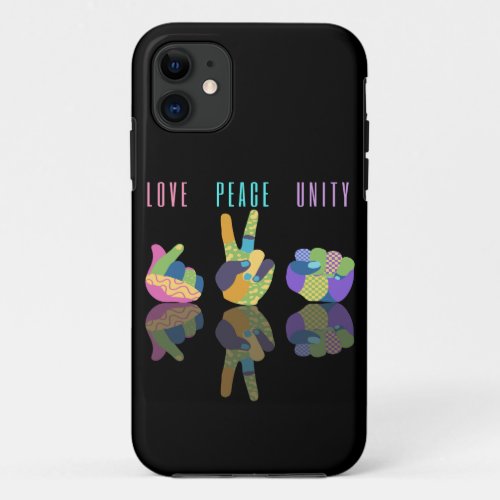 Love Peace Unity Hand Sign iPhone 11 Case