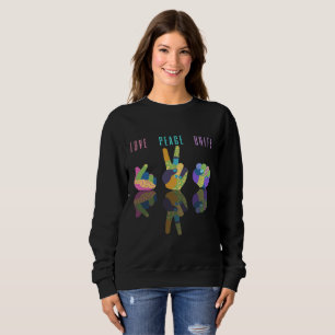 Love Peace Unity Hand Sign Sweatshirt