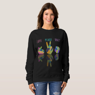 Love Peace Unity Hand Sign Sweatshirt
