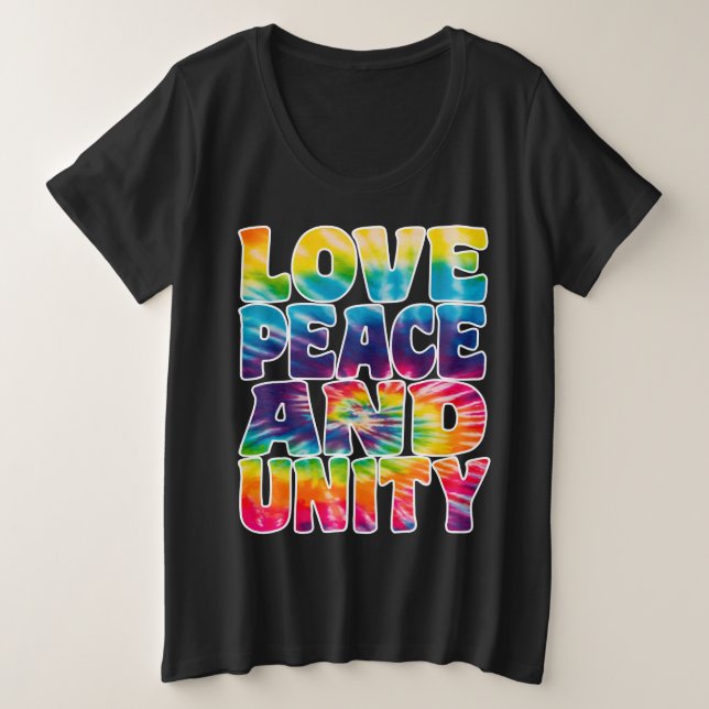 LOVE PEACE UNITY. PLUS SIZE T-Shirt (Design Front)