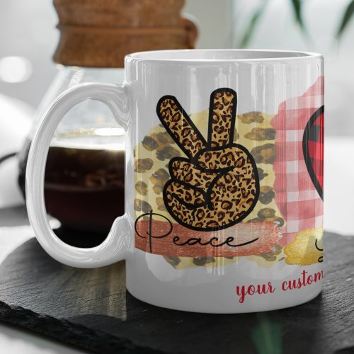 Love Peace Yorkshire Ter Valentines Day Dog Lover Coffee Mug