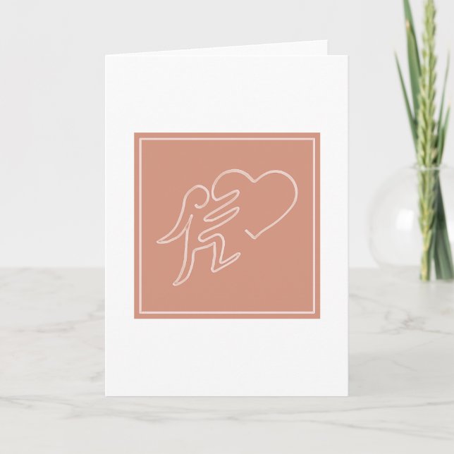 LOVE (PEACH) LETTERPRESS THANK YOU CARD (Front)