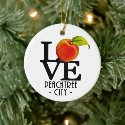 LOVE Peachtree City Ceramic Ornament