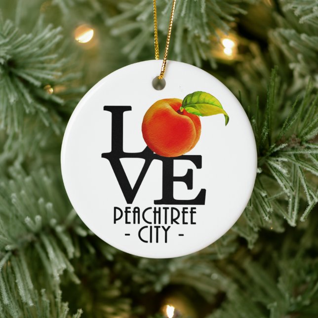 LOVE Peachtree City Ceramic Ornament (Tree)