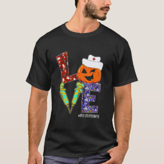 Love Pediatric Nurse Life Nurse Halloween Scary Pu T-Shirt