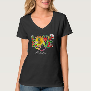 Love Pediatric Nurse Off Duty Watermelon Pineapple T-Shirt