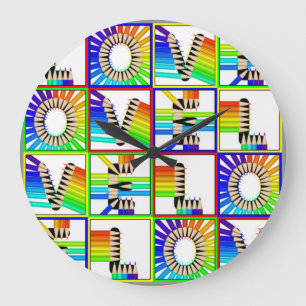 LOVE PENCILS LARGE CLOCK