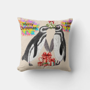 Love Penguin Throw Pillow