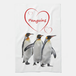 Love Penguins Kitchen Towel (Choose Your Colour)