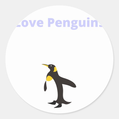 Love Penguins _ Penguin Classic Round Sticker