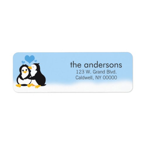 Love Penguins Return Address Labels