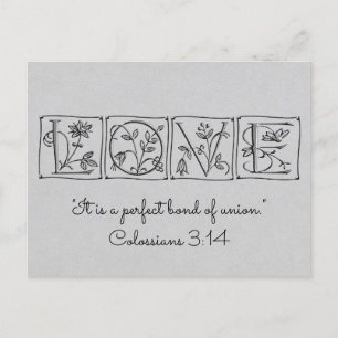 Love Perfect Bond of Union~Scripture~Save the Date Announcement Postcard