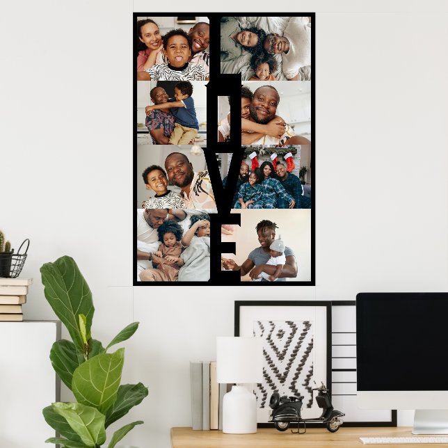 LOVE Personalized 8 photo collage Poster (Home Office)