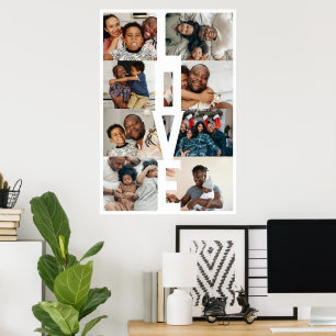 LOVE Personalized 8 photo collage Poster