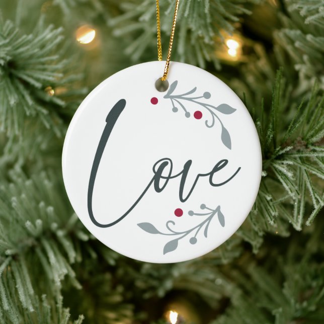 Love Personalized Christmas Ceramic Ornament (Tree)