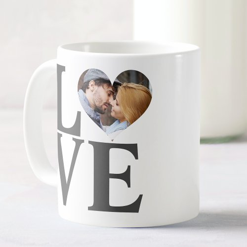 LOVE Personalized Couples Photo Valentines Day Coffee Mug
