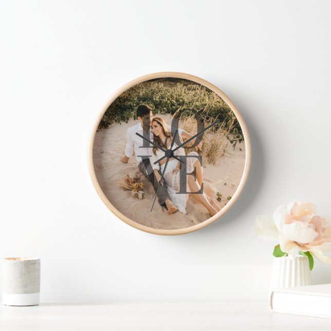 "LOVE" personalized Full photo layout  Clock (Home)
