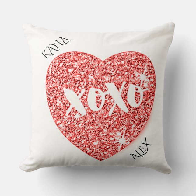 Love personalized his & her name throw pillow. pillow (Front)
