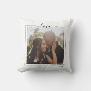 Love Personalized Photo And Text Throw Pillow