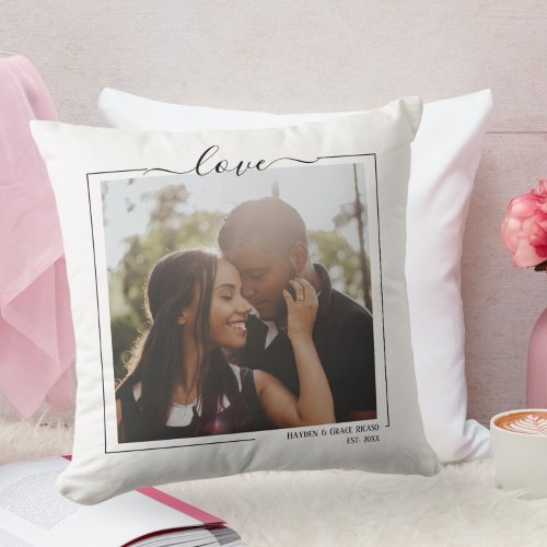 Love Personalized Photo And Text Throw Pillow