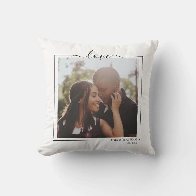 Love Personalized Photo And Text Throw Pillow (Front)