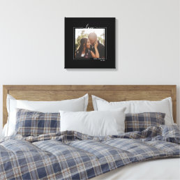 Love Personalized Photo and Text Typography Canvas Print