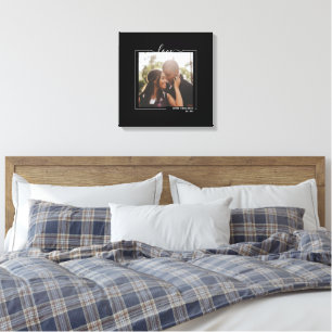 Love Personalized Photo and Text Typography Canvas Print
