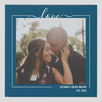 Love Personalized Photo and Text Typography Faux Canvas Print