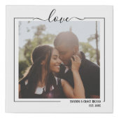 Love Personalized Photo and Text Typography Faux Canvas Print (Front)
