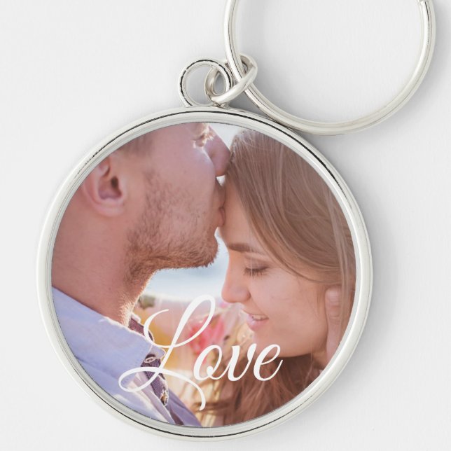 Love Personalized Photo Couple's Key chain (Front)