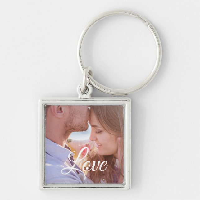 Love Personalized Photo Couple's Key chain (Front)