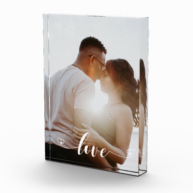 Love Personalized Photo Valentine Anniversary Block (Right)