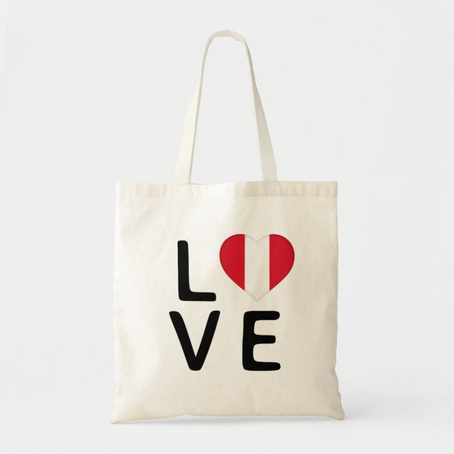 Love - Peru Flag Tote Bag (Front)