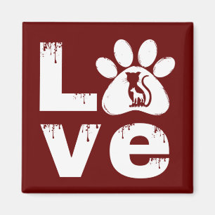LOVE PET PAW ANIMAL GIFT MAGNET