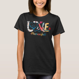 Love Pharmacy Tech Cute Medical Tools Stethoscope T-Shirt