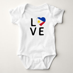 Love - Philippines Flag Baby Bodysuit