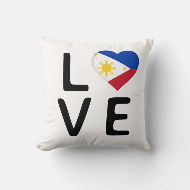 Love - Philippines Flag Throw Pillow (Front)