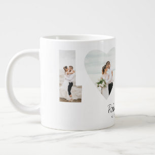 Love Photo Collage 4 Photos Anniversary Gift Giant Coffee Mug