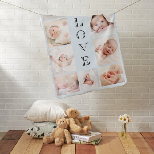 Love Photo Collage Baby Boy Baby Blanket