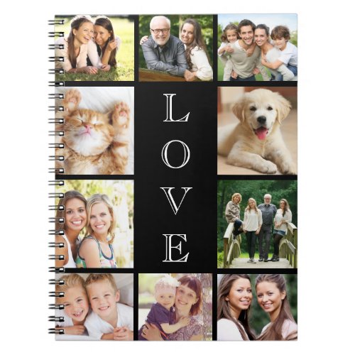 Love Photo Collage Black Notebook