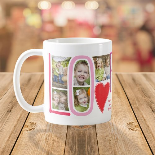 LOVE Photo Collage Cute Valentines Day Coffee Mug