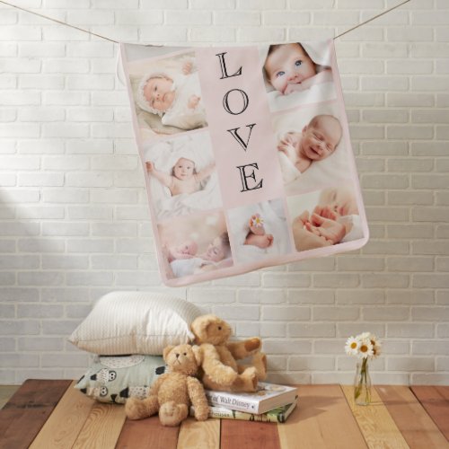 Love Photo Collage Girl Baby Blanket