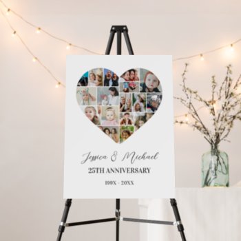 Love Photo Collage Heart Shape Wedding Anniversary Foam Board by raindwops at Zazzle