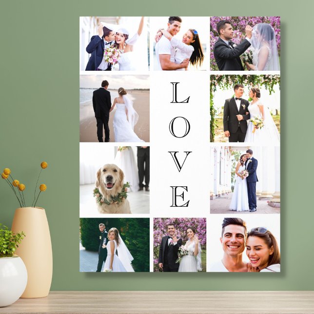 Love Photo Collage Wedding Acrylic Photo Tile (Creator Uploaded)