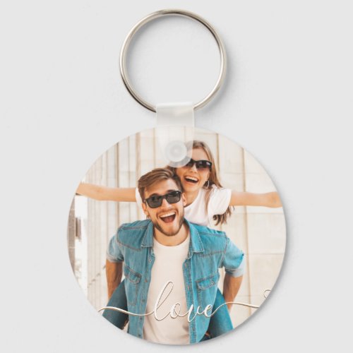 LOVE Photo Custom Keychain